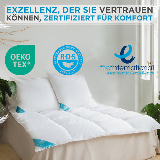 2er-Set Federkissen 80x80 cm – 1500 g – 100 % Federn