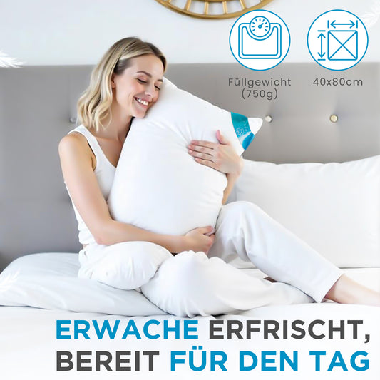 3-Kammer-Kissen 40x80 cm – 750 g – Daunen & Federn