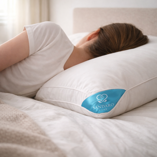 3-Kammer-Kopfkissen für Seitenschläfer mit guter Nackenstütze auf einem Bett