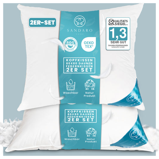 3 Kammer Kopfkissen 80x80 cm für optimale Unterstützung und Komfort