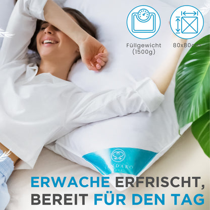 1500 gr Kissen | 100% FEDERFÜLLUNG | 80 x 80 cm