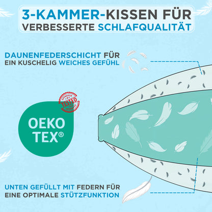 1200 gr | 3-KAMMERN KISSEN | 80 x 80 cm