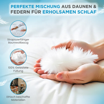1500 gr | DAUNENFEDERKISSEN | 80 x 80 cm