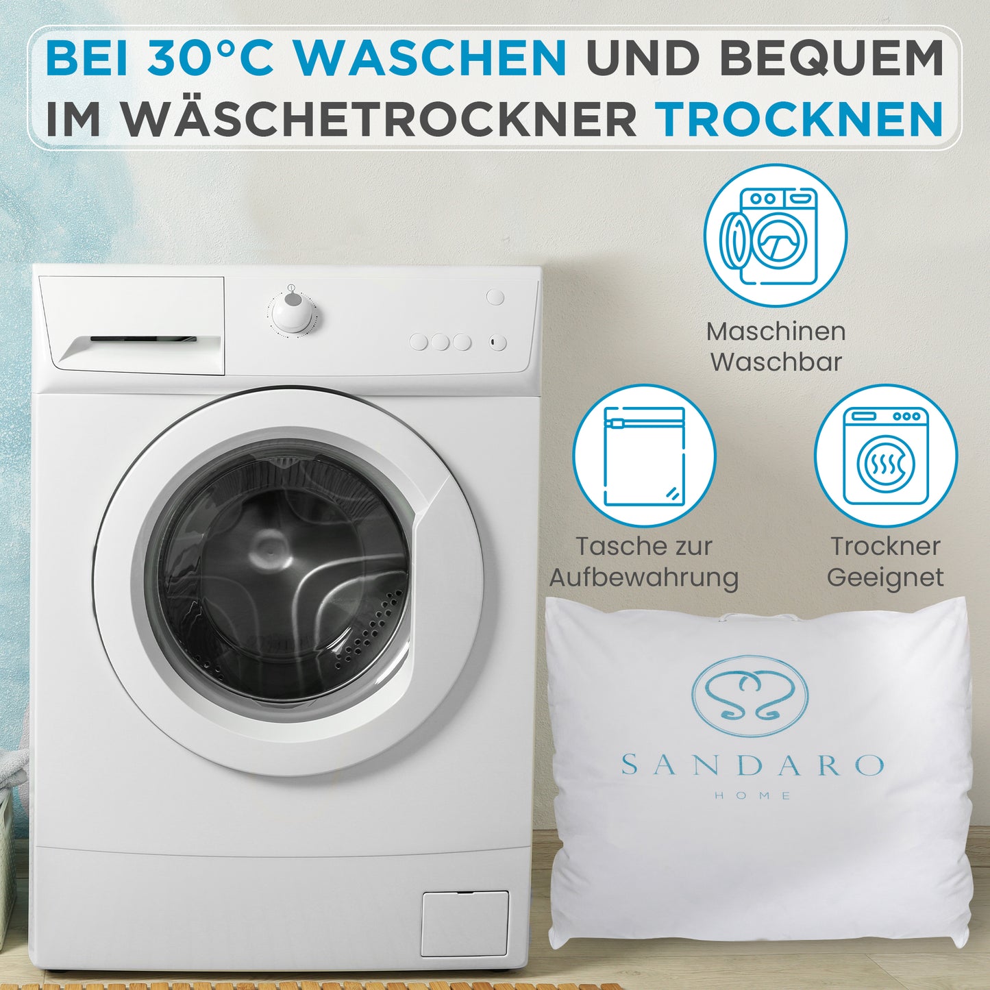 2000 gr Kissen | 100% FEDERFÜLLUNG | 80 x 80 cm