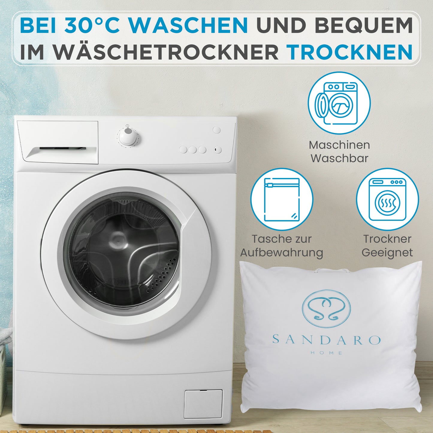 1500 gr Kissen | 100% FEDERFÜLLUNG | 80 x 80 cm