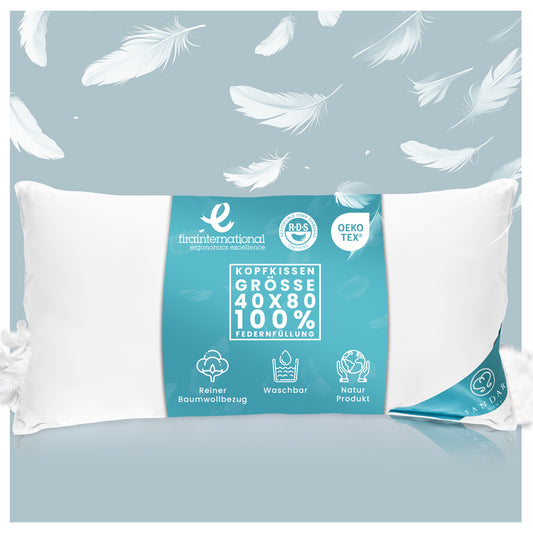 850 gr Kissen | 100% FEDERFÜLLUNG | 40 x 80 cm