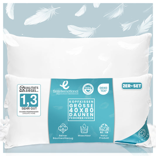 2x 750 gr | 3-KAMMERN KISSEN-SET | 40 x 80 cm